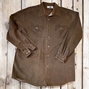 Modern Images Men's button down shirt Size LG Dark brown